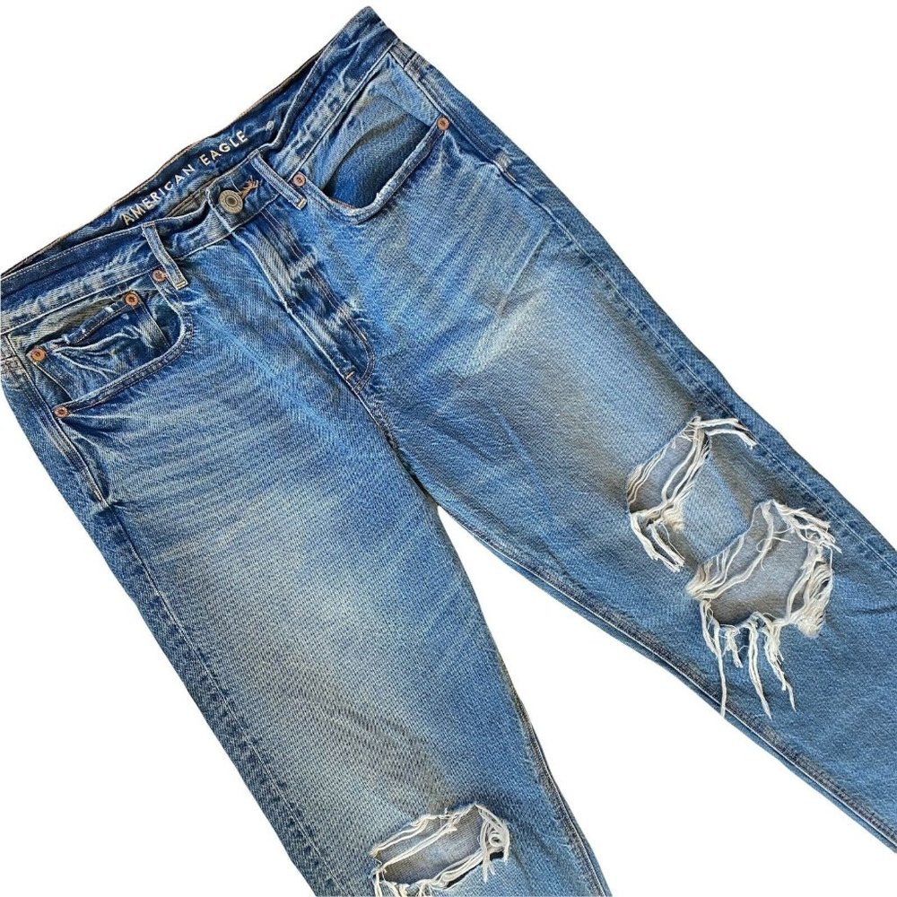 American Eagle 90's Boyfriend Jeans 6 Long Womens Distressed Retail $49.95